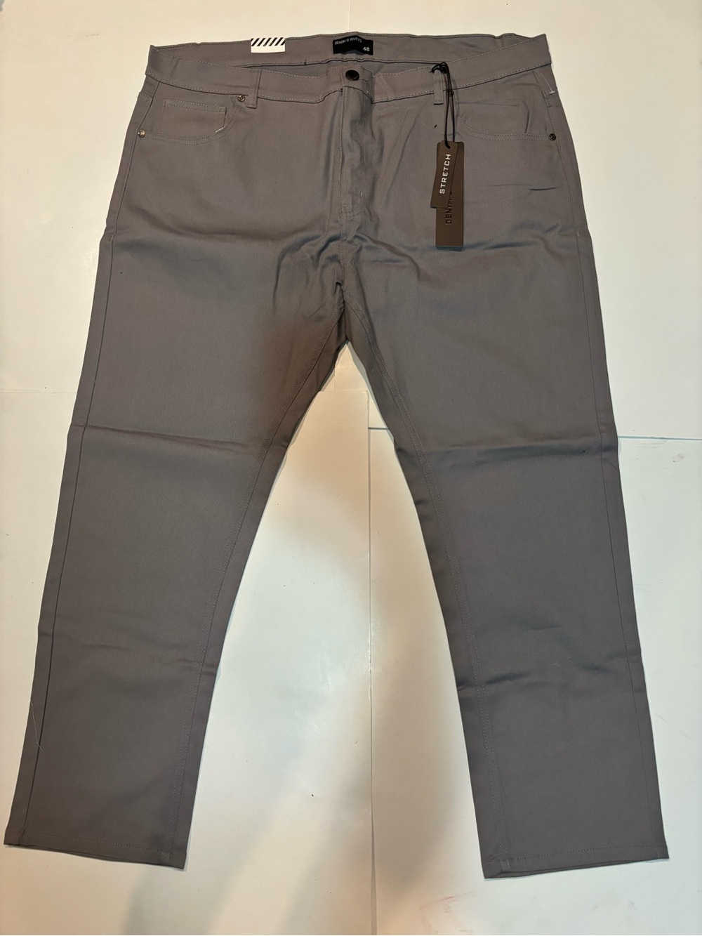 Denim & Rivets Mens Stretch Pants Gray Straight Leg 5 Pocket/ Sizes Vary NWT